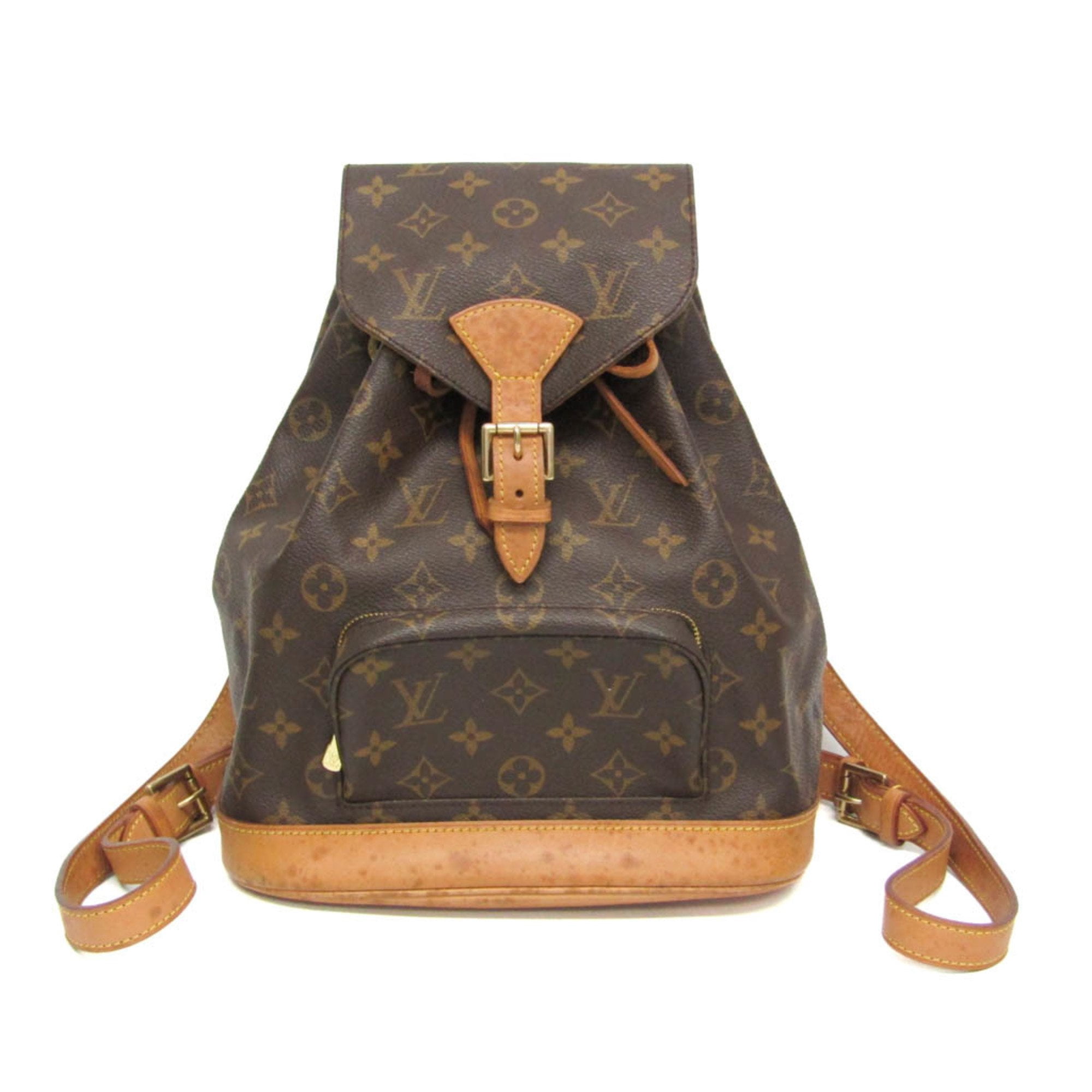 LOUIS VUITTON Montsouris GM Backpack Bag Monogram Leather Brown M51135 22FA118 Louis Vuitton // Brown Monogram Montsouris Backpack – VSP  main image 3