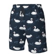 thumbnail image 4 of Cauagu Cartoon Swan Print Men's Swim Trunks,Hawaiian Bathing Suit Swimsuits Beach Shorts with Pockets for Men Quick Dry Swimming Board Shorts-Small, 4 of 6