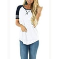 thumbnail image 3 of SHIBEVER Summer T Shirts for Women Short Sleeve Tops Casual Cute Crew Neck Tunic Tops Loose Fit Fashion Ladies Blouse Tops White, 3 of 6