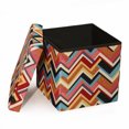 Seville Classics Foldable Storage Cube/Ottoman, MultiColor Chevron