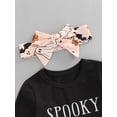 thumbnail image 5 of Douhoow Kid Girl Halloween Outfits Long Sleeve T-Shirt + Pumpkin Elastic Waist Flare Pants, 5 of 9