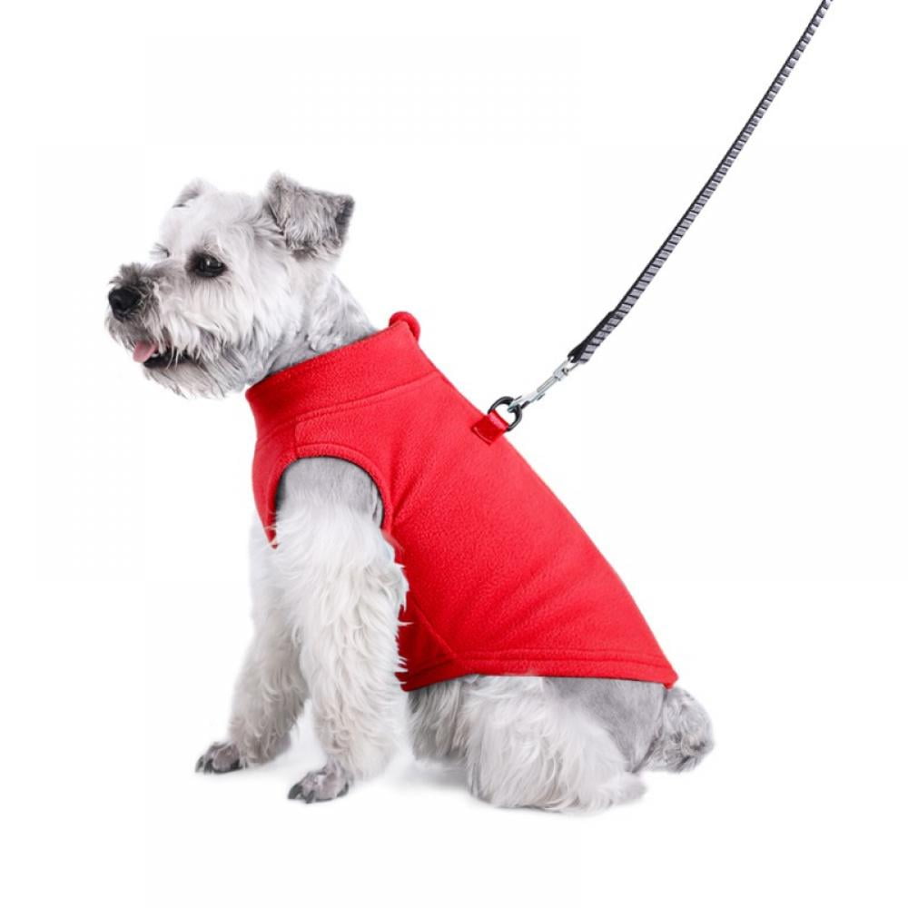 Warm Pullover Wool WalkIn Dog Jacket With Double DRing LeashWinter