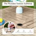 thumbnail image 4 of Sophia & William Metal Outdoor Square Dining Table with Umbrella Hole for 8, Teak Color, 4 of 8