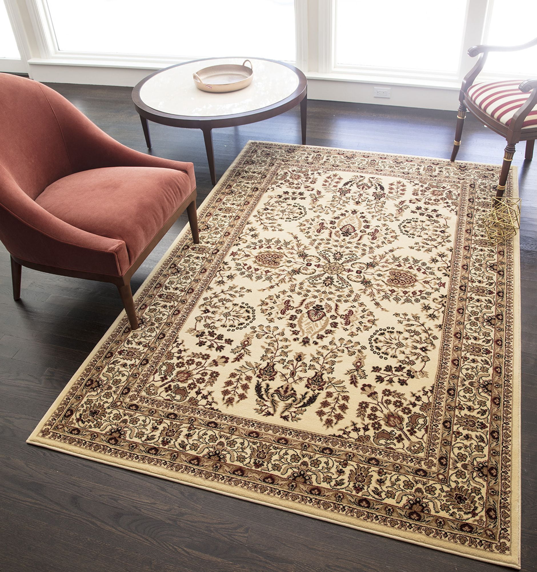 Rugs America Vista 2251-CRM Lilihan Cream Oriental Traditional Beige Area Rug, 9'10"x13'2"