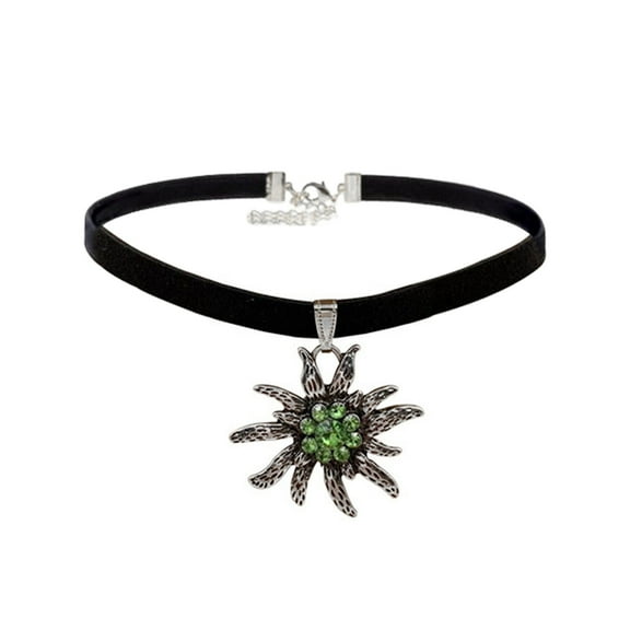 URTERYSER German Pendant Necklace for Wome Velvets Choker Necklaces Oktoberfest Charm Statement Neck Chain Jewelry Green