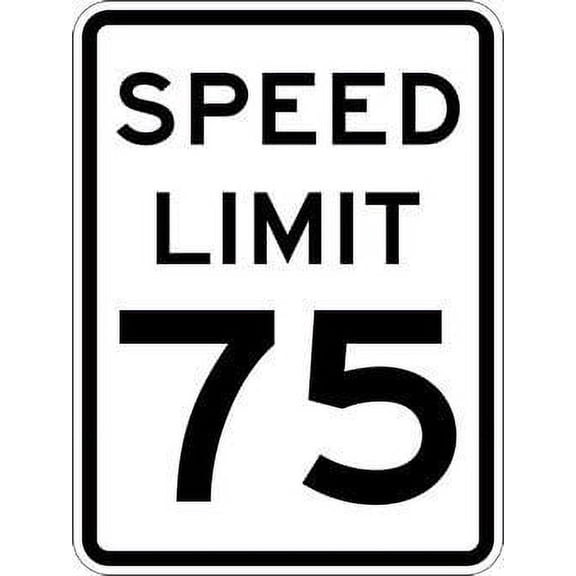 Metal Sign 75-MPH Speed Limit Signs Size: 8 x 12 inch