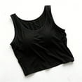 thumbnail image 2 of Posijego Women's Crop Tank Tops Scoop Neck Undershirts Self Padded Bra Athletic Workout Yoga Tank Tees, 2 of 6