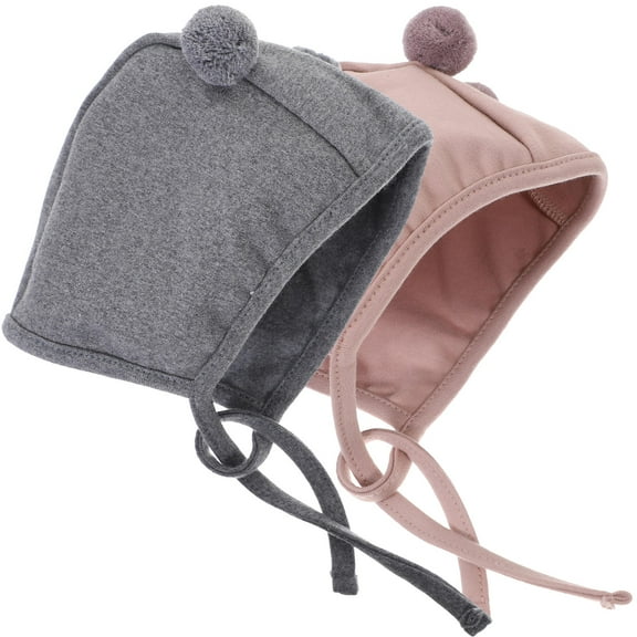 LEORX Newborn Infant Hat Cotton Gray 2Pcs