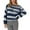 Blue, variant on Arlun Women's Knit Striped Sweaters Oversized Color Clock Long Sleeve Crewneck Pullover Sweater Cute Loose Fit Comfortable Fall Winter Trendy Sweater Tops Pink S