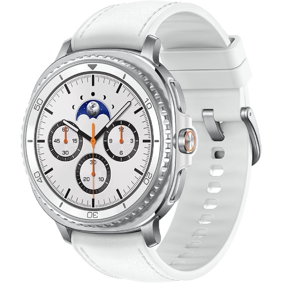 Restored Samsung Galaxy Watch8 Classic 46mm Bluetooth Smart Watch, White, White Band (Refurbished)