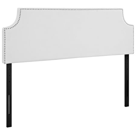 - Modern Contemporary Urban Design Bedroom Queen Size Headboard, White, Faux Leather Wood