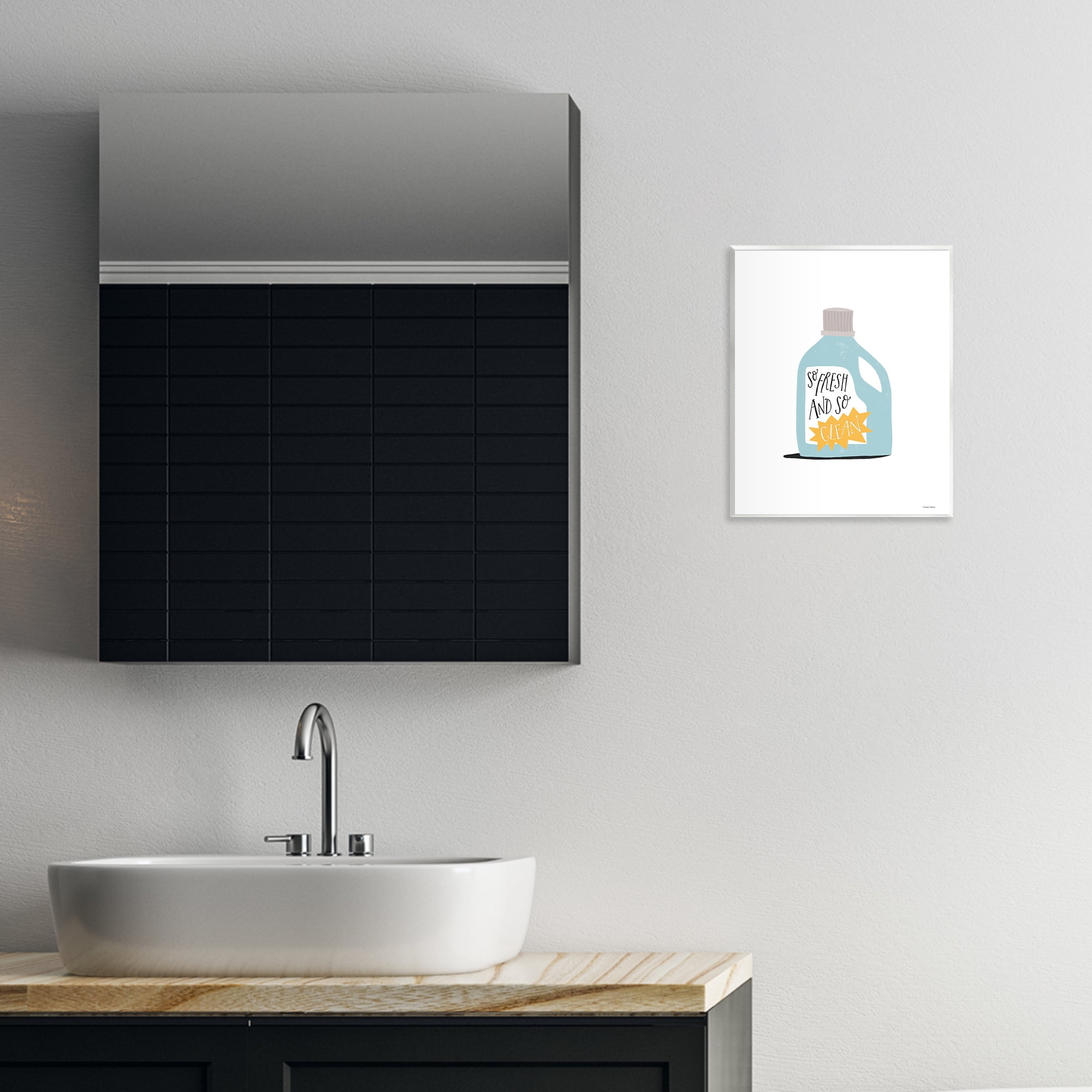 Stupell Industries So Fresh & Clean Laundry Typography Painting Unframed Art Print Wall Art, 11 x 14
