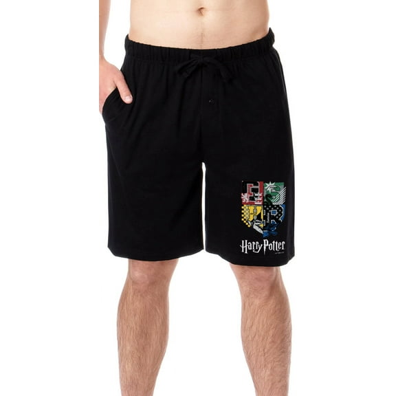 Harry Potter Mens' Wizarding World Hogwarts Crest Sleep Pajama Shorts