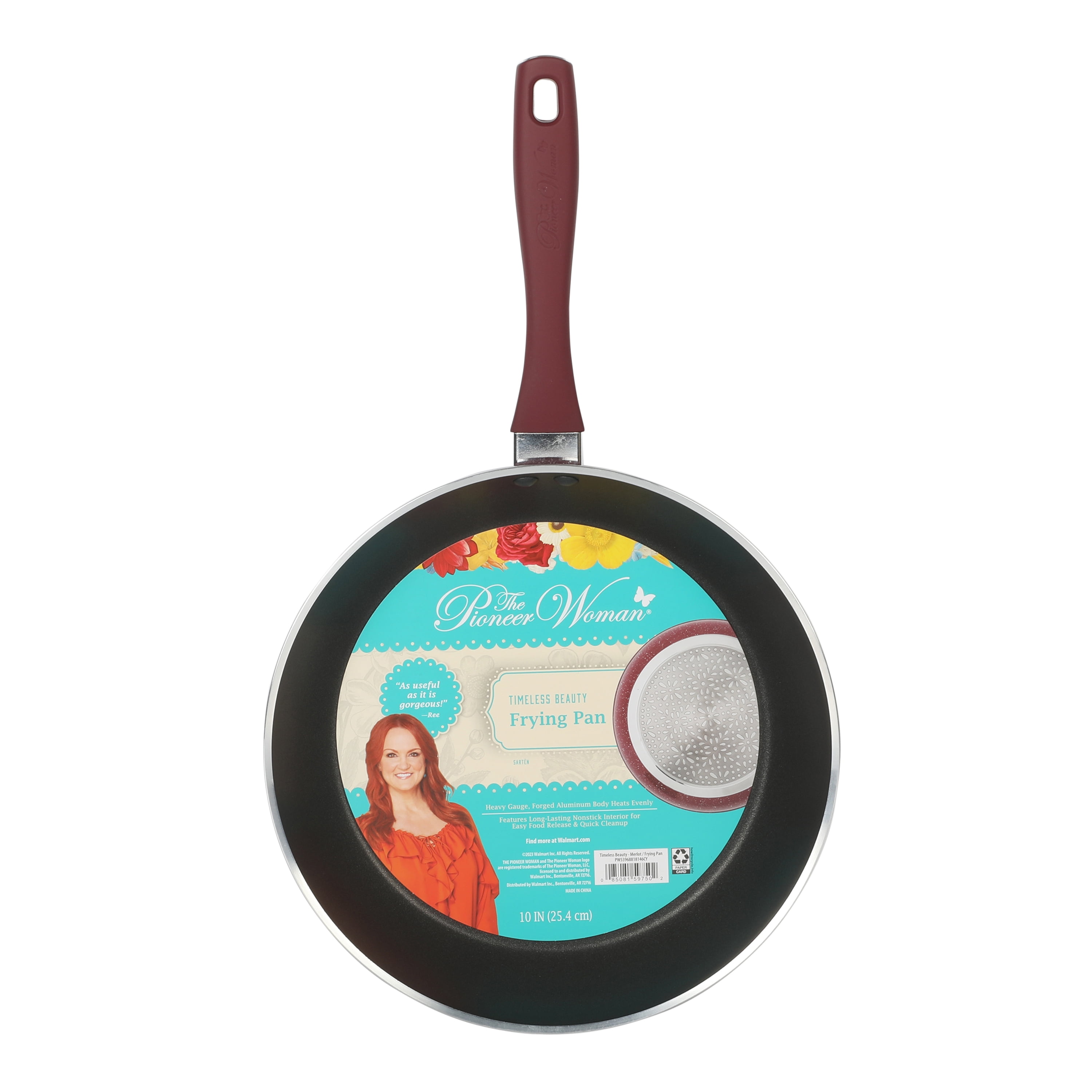 The Pioneer Woman Timeless Beauty Aluminum 10-Inch Fry Pan, Merlot