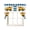 White, variant on Yellow Truck Kitchen Curtains Sets 24 Inch Length with Valance, Stars Navy Blue Checkered Modern Farmhouse Art Swag Valances and Tiers Curtain Set Swag Curtains for Living Room, Bathroom, Cafe