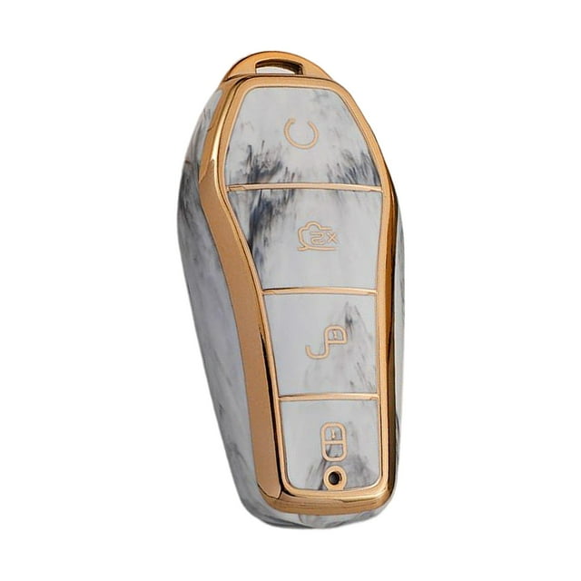 Almencla Clé Fob Housse de Protection Complète pour Byd Atto 3 Yuans Blanc Blanc