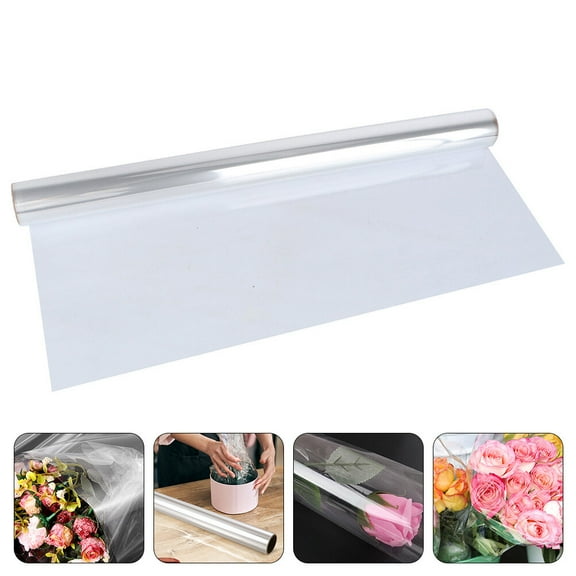 Masteelf Transparent Cellophane Wrap Roll for Flowers and Gifts Wrapping OPP Material 1 Roll