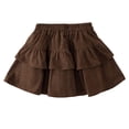 thumbnail image 4 of Eltusu Girls Uniform Skirts, School Above the Knee Elastic Waistband Lightweight Pleated Skirts Brown Size 12-13T, 4 of 7
