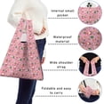 thumbnail image 5 of 5 Pack Foldable Shopping Bag,Pink Christmas Santa and Tree Pattern Reusable Grocery Bags with Pockets,Large Reusable Tote Bags with Handles Waterproof & Lightweight, 5 of 6