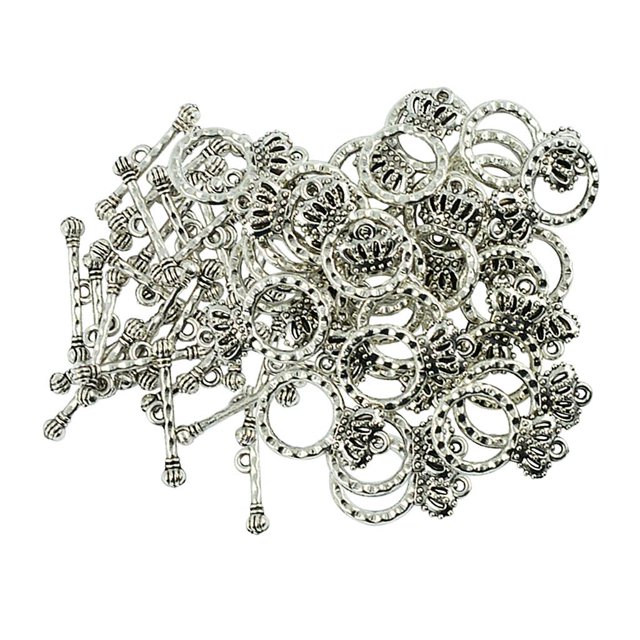 30 juegos de broche de corona, de conector, broches de palanca OT en forma de barra de corona para s, manualidades hechas a mano DIY Zulema Broche Conector Perlas
