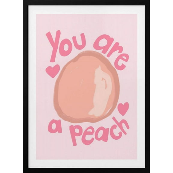 Peach Framed Art Modern Wall Decor