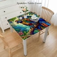 thumbnail image 2 of nygtbtfer Tropical Tablecloth Fitted Table Cover for Tables  Wipeable Elastic Table Cloth for Outdoor Picnic Camping Dining Party, Vintage Botanical Green Palm Leaves Flower, 2 of 7