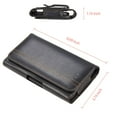thumbnail image 5 of Belt Holster Case for iPhone 14 Pro Max - Horizontal PU Leather Stitching Magnetic Phone Carrying Pouch - Black, 5 of 9