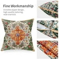 thumbnail image 5 of Boho Pillow Covers 20x20 Set of 2,Orange Blue Throw Pillow Covers Outdoor Decorative Linen Pillow Covers for Couch Bed Sofa Cushion Bohemian Pillowcases, 5 of 8