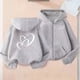 thumbnail image 1 of Sudadera deportiva informal con capucha y manga larga con estampado degradado para niños y niñas, de poliéster, 1 of 8