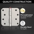 thumbnail image 2 of Bowery Hill Steel Door Hinge in Satin Nickel 4Inch 5/8inch Corner 6-Pack, 2 of 5