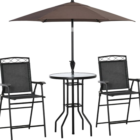 Outdoor Patio Dining Set with Wave Textured Table / Enjoy Drinks and Games Outside / No Need to Worry About Spills