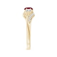 thumbnail image 3 of ANGARA Natural Ruby and Diamond Three Stone Bypass Ring in 14K Yellow Gold for Women (Size-5mm) | July Birthstone, Birthday, Anniversary, Jewelry Gift for Women | Natural Ruby Ring, 3 of 9
