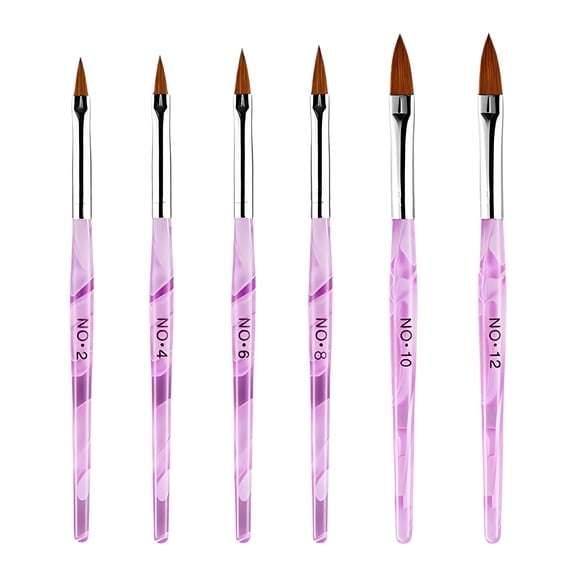 RAGUPEL 6Pcs Gel Nail Brushes Nylon Bristles Are Soft and Durable Nail Art Brush The Acrylic Handle Offers A Comfortable Grip Nail Stuff Nail Design Brushes