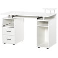 thumbnail image 3 of Bureau d'Ordinateur de Bureau, Table de Travail de Bureau avec Plateau Clavier, Blanc, 3 of 8