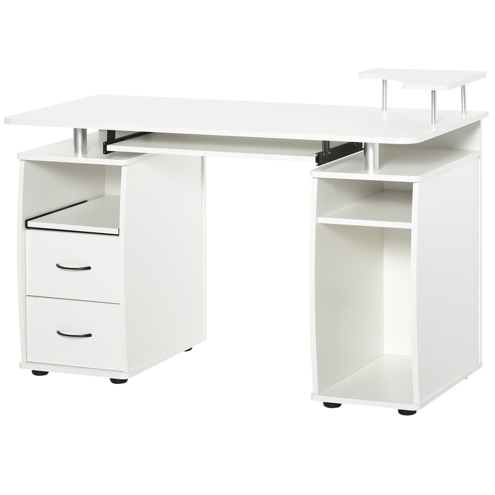 Computer Office Desk Workstation with Keyboard Tray, CPU Shelf