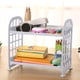 thumbnail image 5 of Estante de almacenamiento plegable de doble capa | Organizador de escritorio y baño para cosméticos, joyas y artículos de papelería | Estante de plástico con rejillas de ventilación, 5 of 6