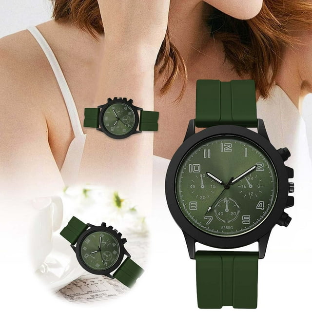 Men's Watch Silicone Strap Precise Timing Men's Fashion Leisure Business Hand Precise Timing Watch
