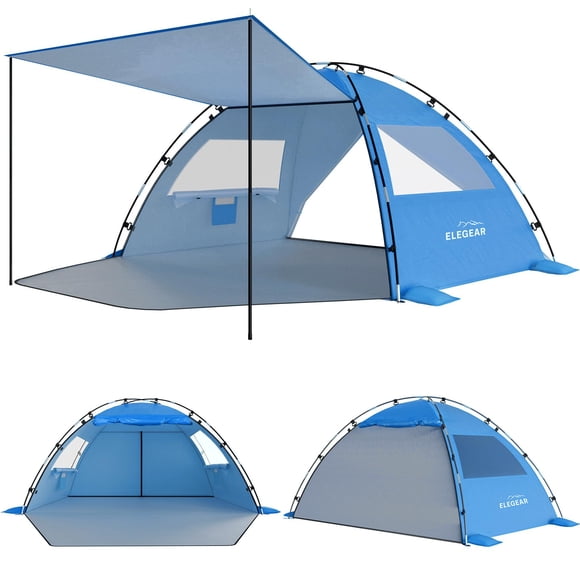 Carpa de playa Elegear, refugio solar con toldo para 4-5 personas UPF 50+