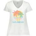 thumbnail image 3 of Inktastic San Diego California Beach Vacation Women's Plus Size V-Neck T-Shirt, 3 of 5