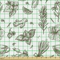 thumbnail image 2 of Ambesonne Botanical Fabric by the Yard Upholstery, Hand Drawn Various Herbs, 10 Yards, Dark Cocoa and White, 2 of 5