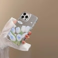 thumbnail image 4 of Blue Tulips Flower Makeup Plating Mirror Soft  for iPhone Case (Silver,iPhone 15 Plus), 4 of 6