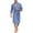 Blue, variant on MAYFISH 100% Cotton Mens Lightweight Robe Summer Short Sleeve Bathrobe Soft Knee Length Robe with Pockets (Navy Blue, L)