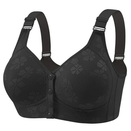 Aobny Front Comfortable Bras for Women Black Plus Size Bralette S-5XL Sleeping Bras for Women XXL