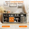 thumbnail image 4 of TV Stand for 75 Inch TVs, Media Console with Power Outlets, Sliding Barn Doors & Adjustable Shelves, 66 Inch Wide Entertainment Center,Oak, 4 of 7