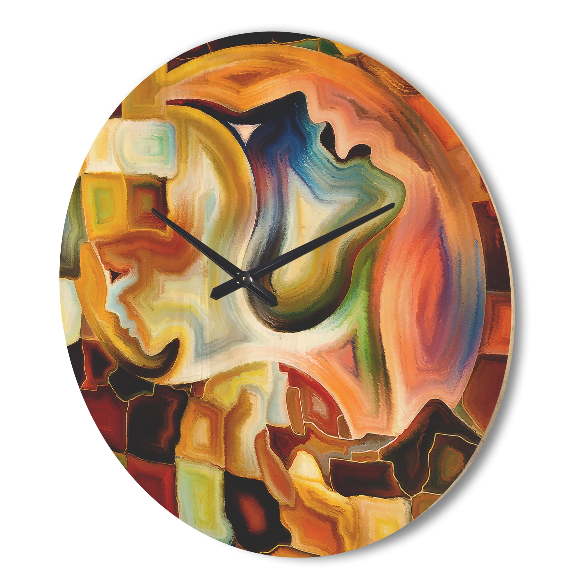 Designart 'Way of Inner Fractal' Modern Wood Wall Clock