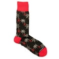 thumbnail image 3 of Halloween Holiday Unisex Crew Socks Red, White and Black with Red Spiders and White Spider Webs Novelty Fashion, 3 of 3
