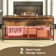 MONVANE 40 Lift Top Coffee Table with Storage for Living Room, Rustic Brown