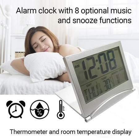 

Digital LCD Folding Date Desktop Temperature Travel Alarm Clock Meat Probe Coffee Cover Digital Countdown Timer Sports Workout Timer Battery Operated Preschool Watch with Alarm