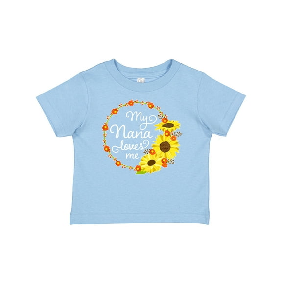 Inktastic My Nana Loves Me with Sunflower Wreath Boys or Girls Baby T-Shirt