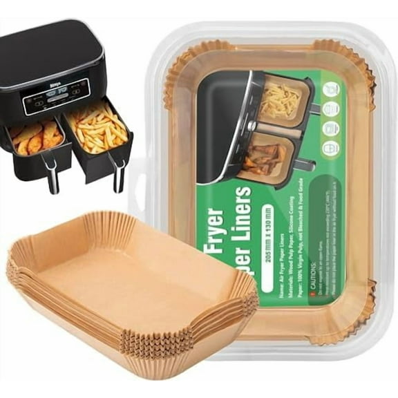100 Pcs Ninja Air Fryer Liners Disposable, Non-Stick Parchment Paper for Ninja DZ201, DZ401, DZ550 & Compatible with Cosori, Chefman, Dual Air Fryers$$Home Decor, Kitchen, & Other